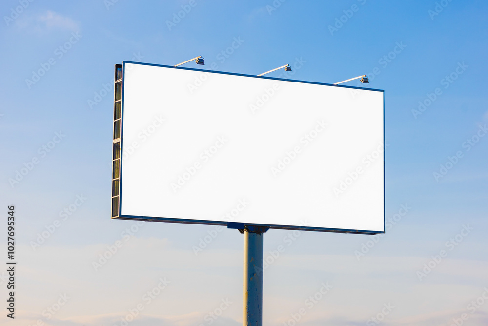 Advertising billboard along the road in the city on a winter day. Background for design. Advertising billboard along the road in the city on a winter day. Background for design.