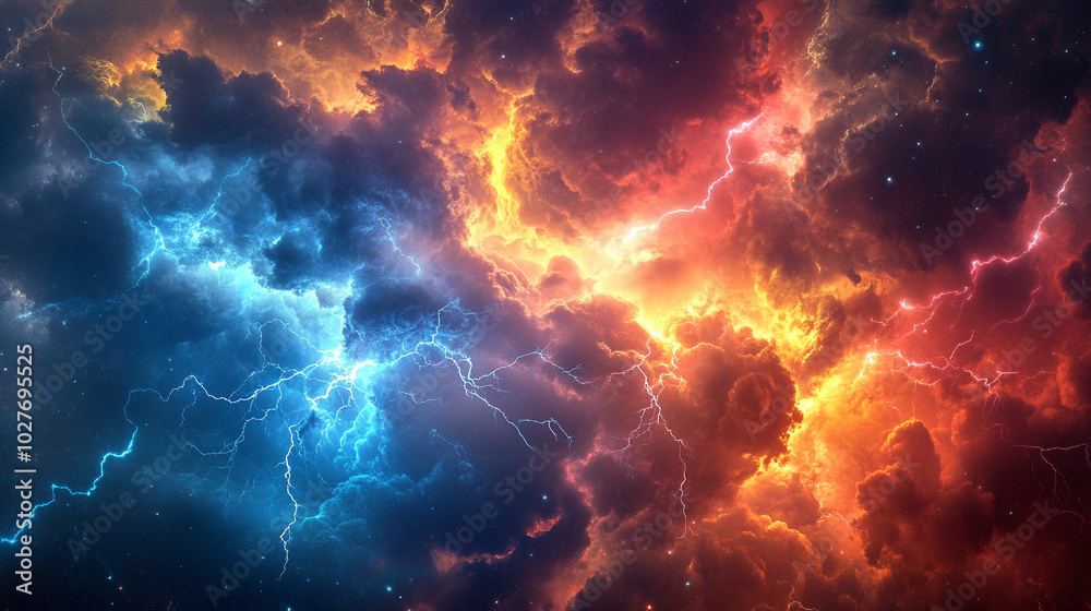 chaotic lightning striking dark clouds, symbolizing turmoil and the power of nature, evoking feelings of intensity, fear, and awe in an atmospheric landscape chaotic lightning striking dark clouds, symbolizing turmoil and the power of nature, evoking feelings of intensity, fear, and awe in an atmospheric landscape