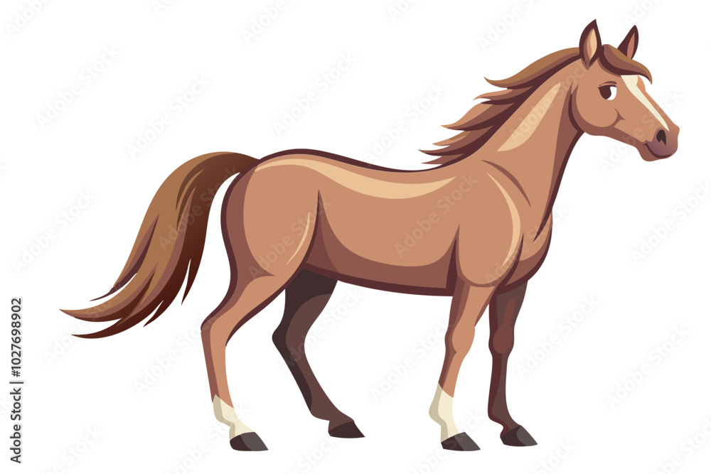 Naklejka premium horse isolated on white background vector illustration