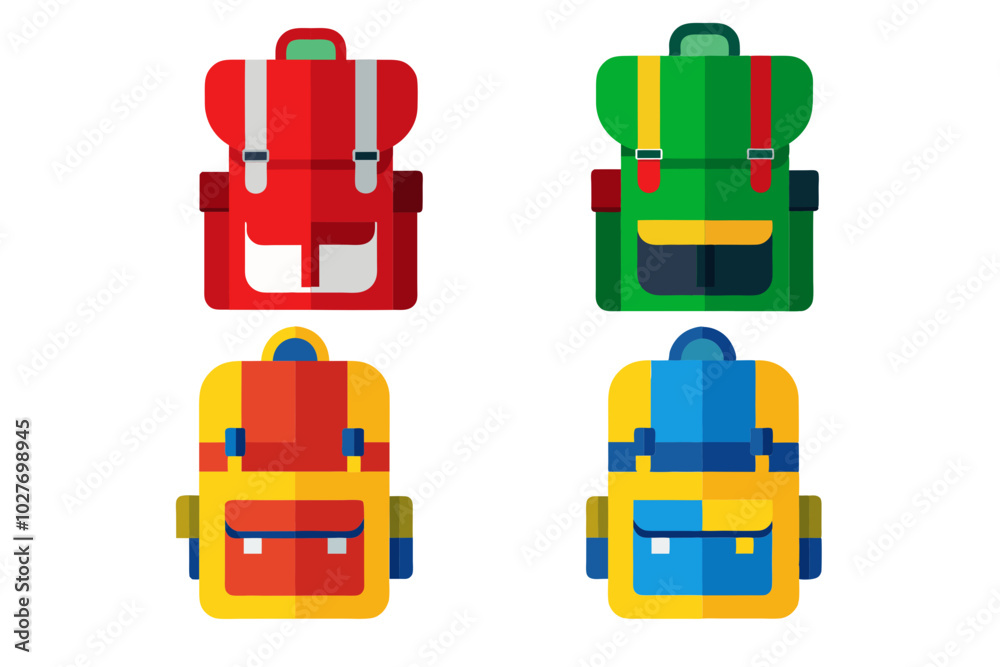 School bags Vector illustration with grouped image School bags Vector illustration with grouped image