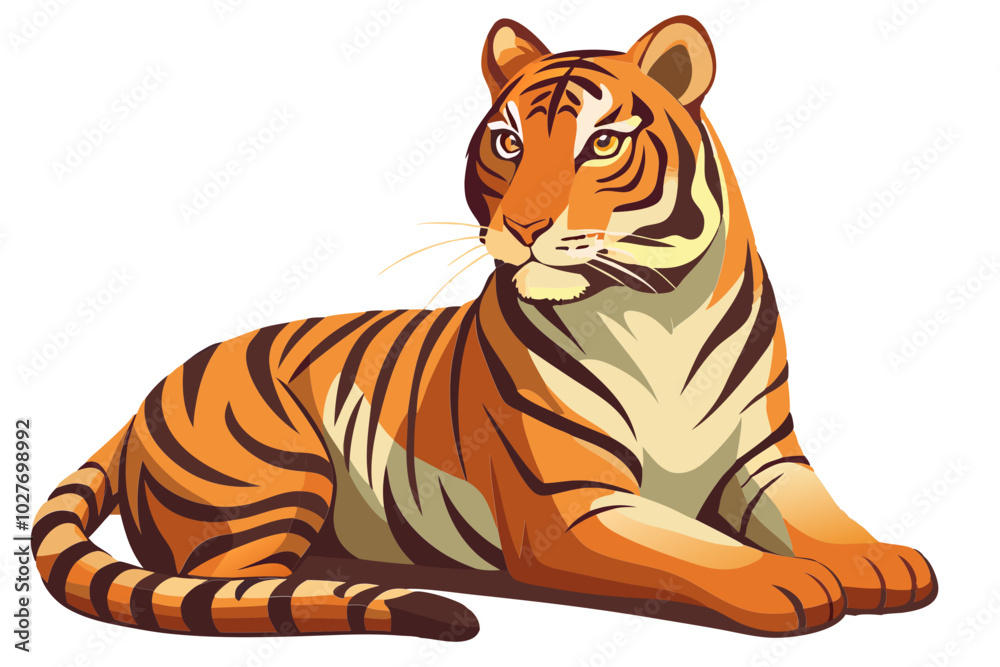 Obraz premium A majestic tiger Vector illustration with grouped image 