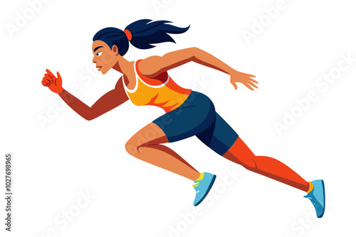 A female sprinter vector illustration