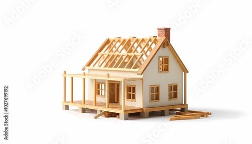 Miniature House Under Construction
