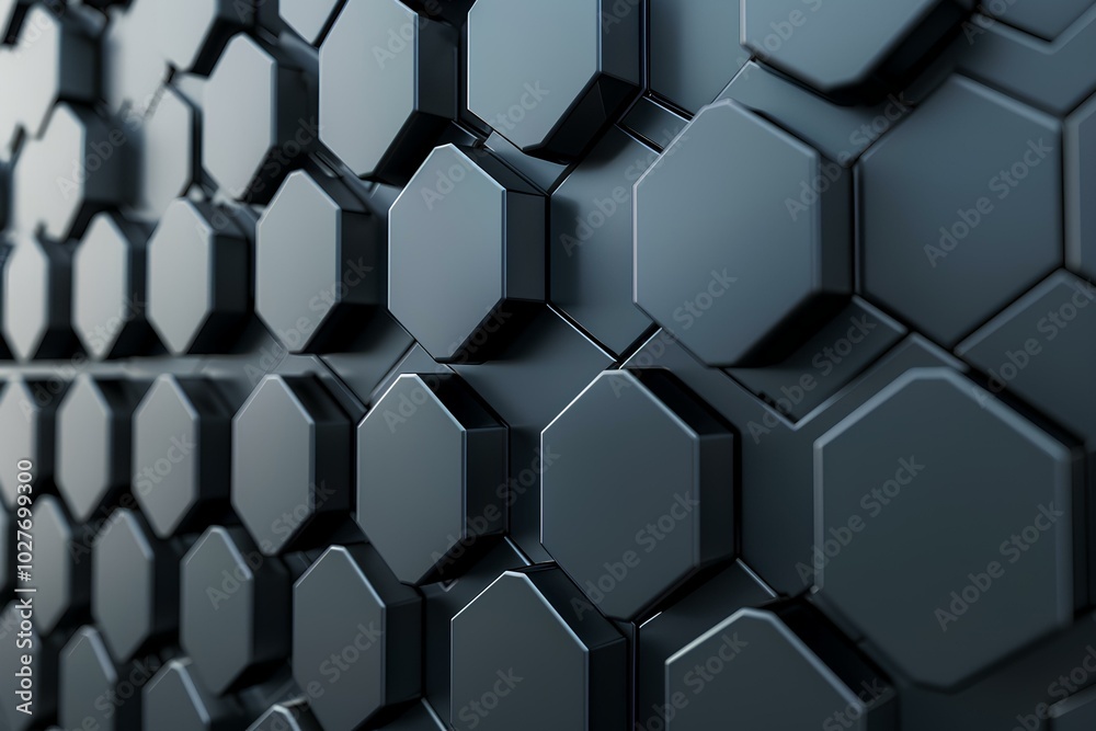 A close up of a wall made of black hexagons A close up of a wall made of black hexagons