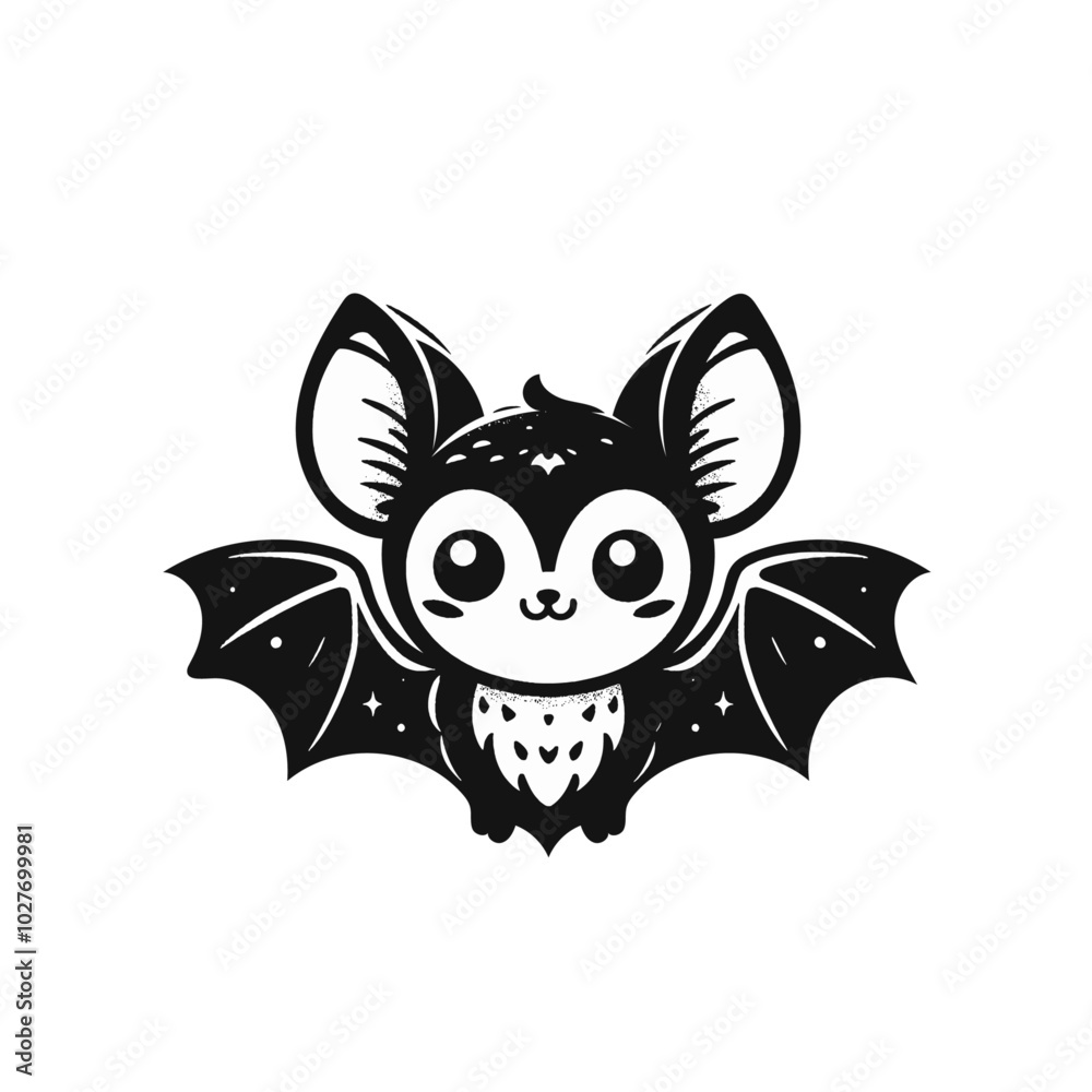 Cute bat isolated vector illustration