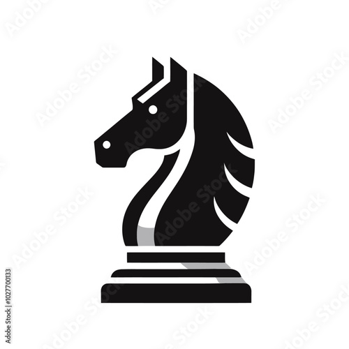 Horse chess figure isolated vector illustration