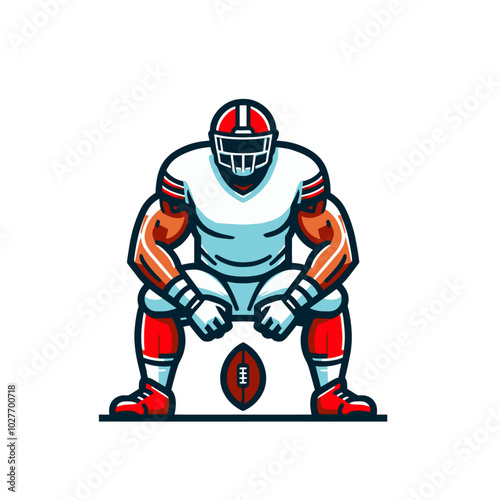 American football player. modern sports vector illustration