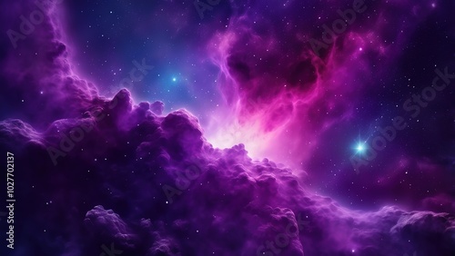 Purple background with nebula space and star 