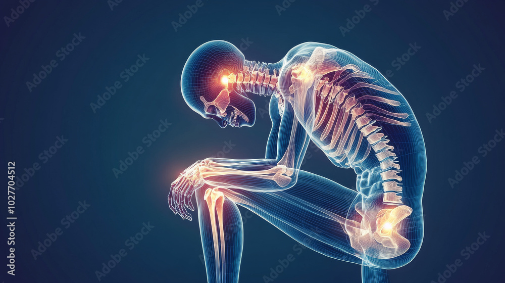 3D Illustration of Human Skeleton Joint Pain Anatomy for Medical Concept
3D Illustration of Human Skeleton Joint Pain Anatomy for Medical Concept
