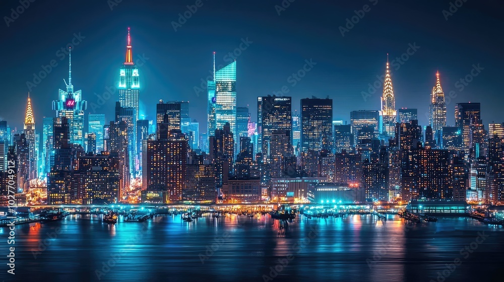Captivating City Skyline at Night