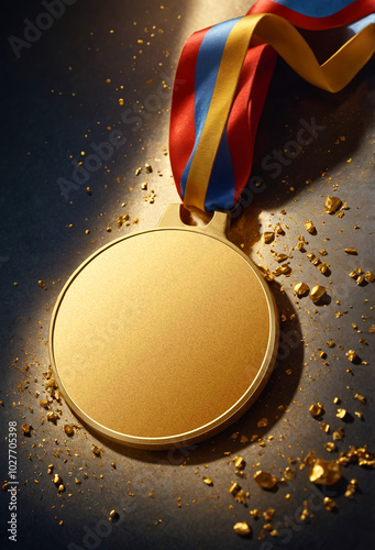 Gold medal for winner in sports. Generative AI