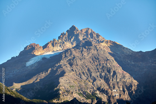 mountains in the snow, Sierra Velluda, Biobio region