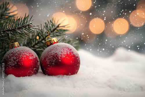 Christmas-themed background with festive decorations