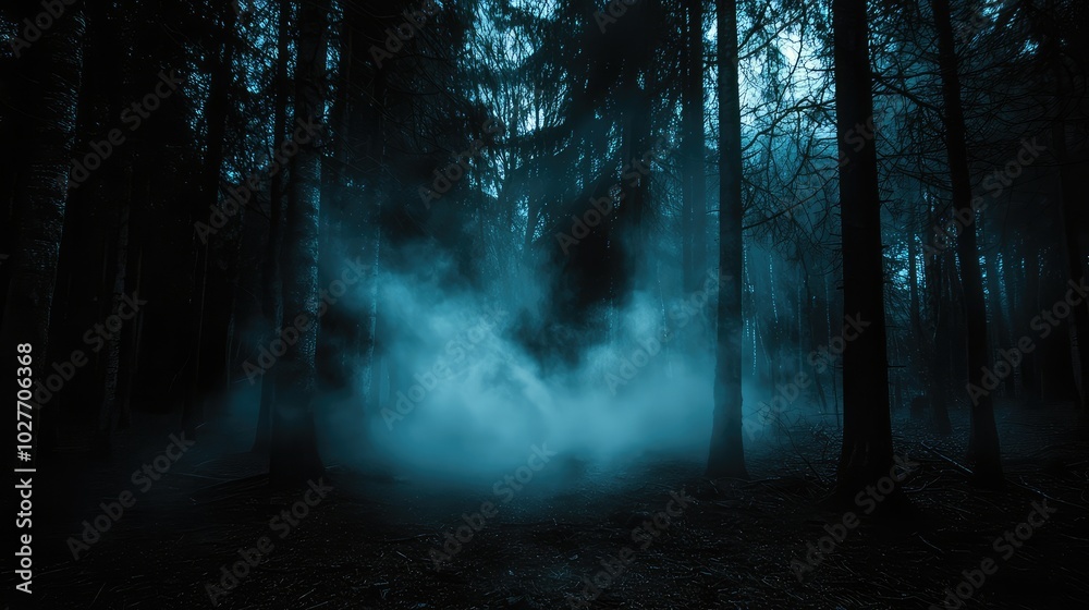 Obraz premium Mystical Fog Rolling Through Enchanted Forest