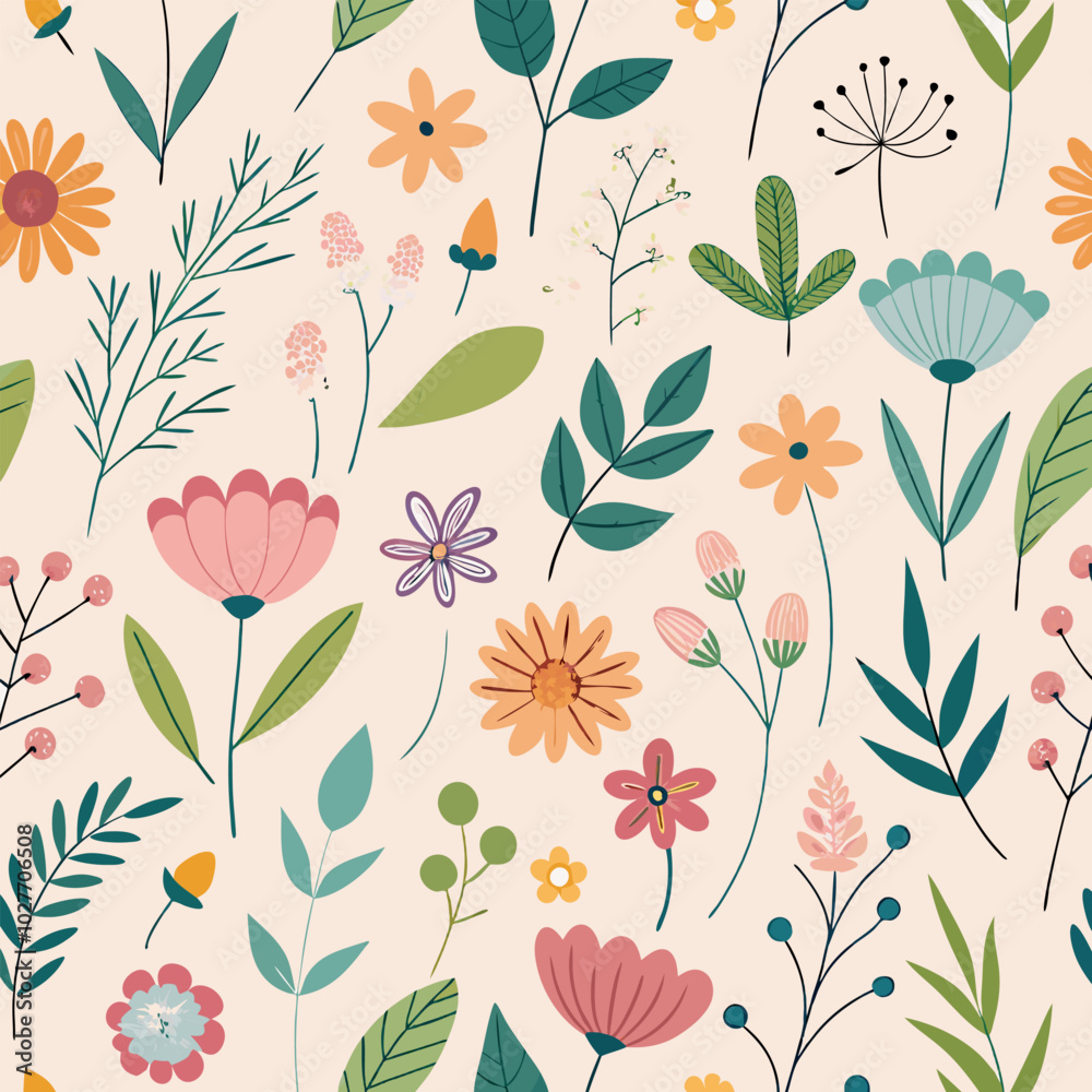 Simple floral design perfect for paper, textile prints, and page fills. Cute and delicate pattern for girls and kids' themes. Simple floral design perfect for paper, textile prints, and page fills. Cute and delicate pattern for girls and kids' themes.