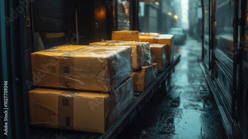 Squashed Package Indicating Mishandling: A Cautionary Visual for Shipping and Handling Procedures photo