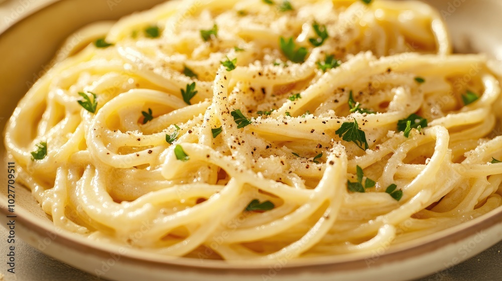 Creamy Pasta with Fresh Herbs and Cheese Toppings Creamy Pasta with Fresh Herbs and Cheese Toppings