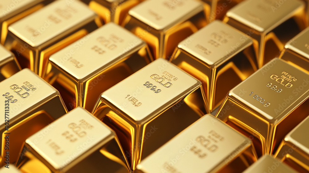 pure gold bars arranged neatly, symbolizing wealth, success, and financial stability. Represents luxury, prosperity, investment, and the allure of tangible assets pure gold bars arranged neatly, symbolizing wealth, success, and financial stability. Represents luxury, prosperity, investment, and the allure of tangible assets
