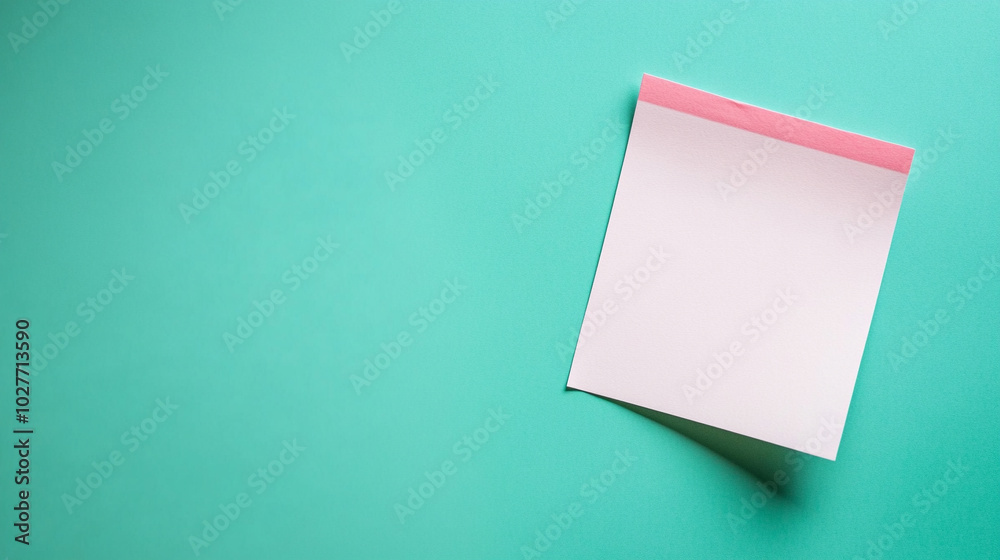 sticky note page mockup with a blank paper, perfect for reminders, to-do lists, or motivational messages. The empty space symbolizes potential, ideas, and productivity, inviting creativity