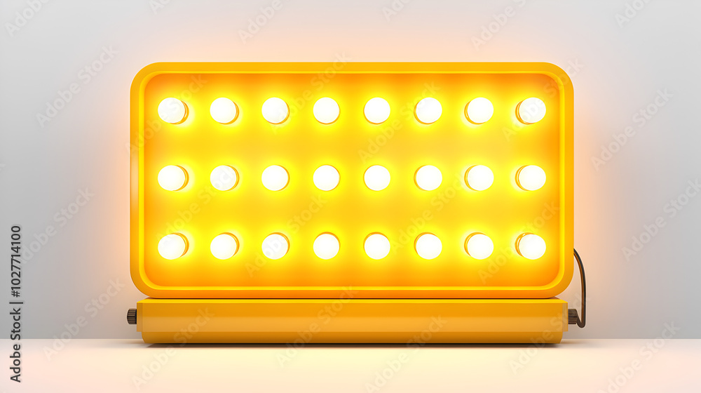 Shining Yellow Retro Signboard for Advertising or Promotional Displays Shining Yellow Retro Signboard for Advertising or Promotional Displays