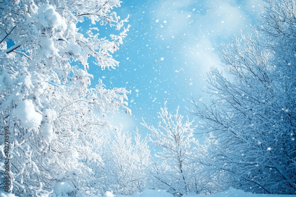 Fototapeta premium Snowy winter season background
