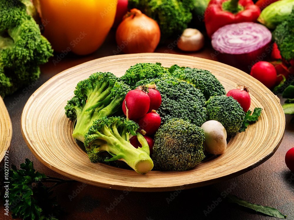 Frisches Obst auf einem Tisch angerichtet, Vegane Ernährung Frisches Obst auf einem Tisch angerichtet, Vegane Ernährung