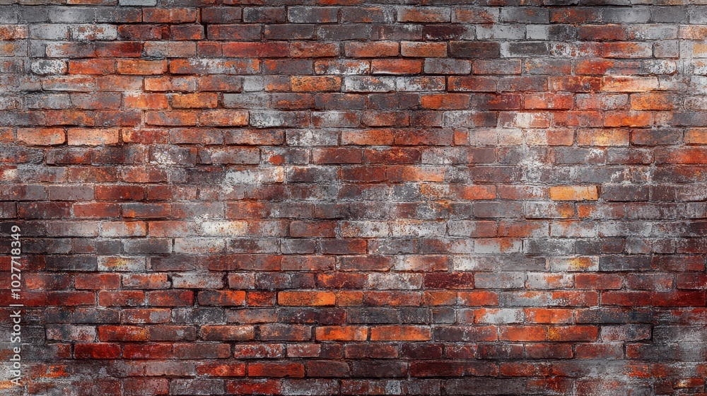 Naklejka premium Background of red brick wall. Old vintage brick wall pattern.