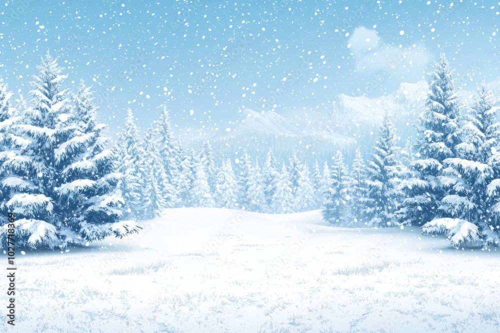 Snowy winter season background