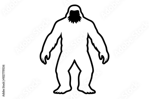 Bigfoot Vector Silhouette | vector silhouette illustration on white background