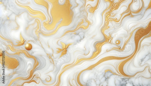 white marble texture with golden veins background,generative ai