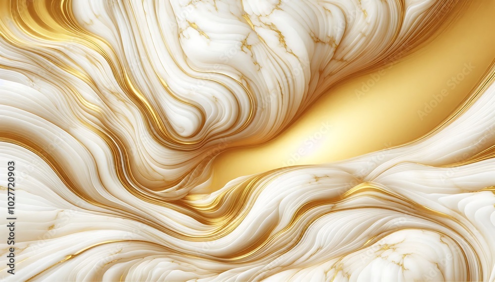 Obraz premium white marble texture with golden veins background,generative ai