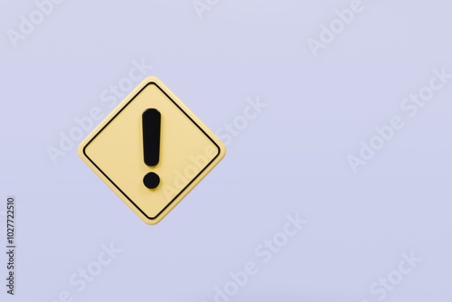 Free Download 3D Warning Caution icon sign symbol isolated on purple background. Error alert safety concept.3d Minimal exclamation mark or attention warning icon. beware, watch out, be careful, danger. 3d render. - GFXLoad
