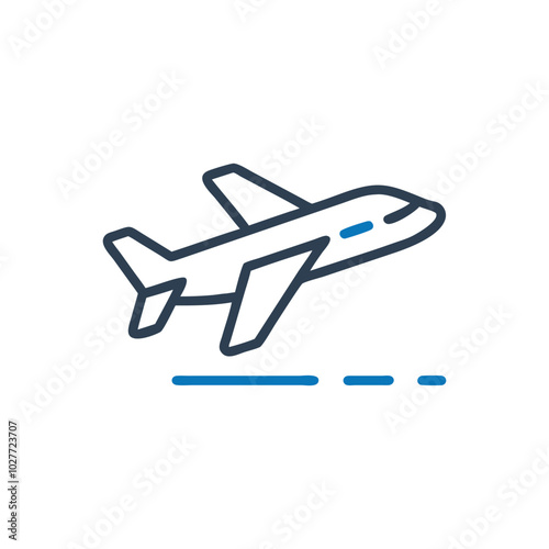 plane Takeoff icon on white background