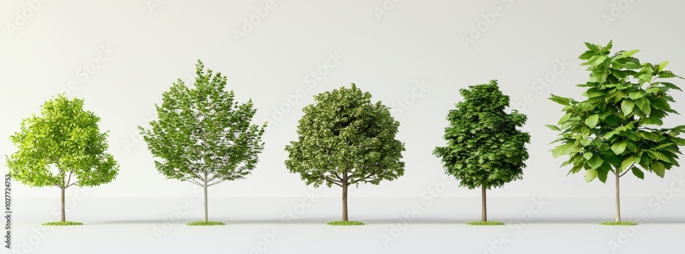 Obraz premium Beautiful green trees isolated on white