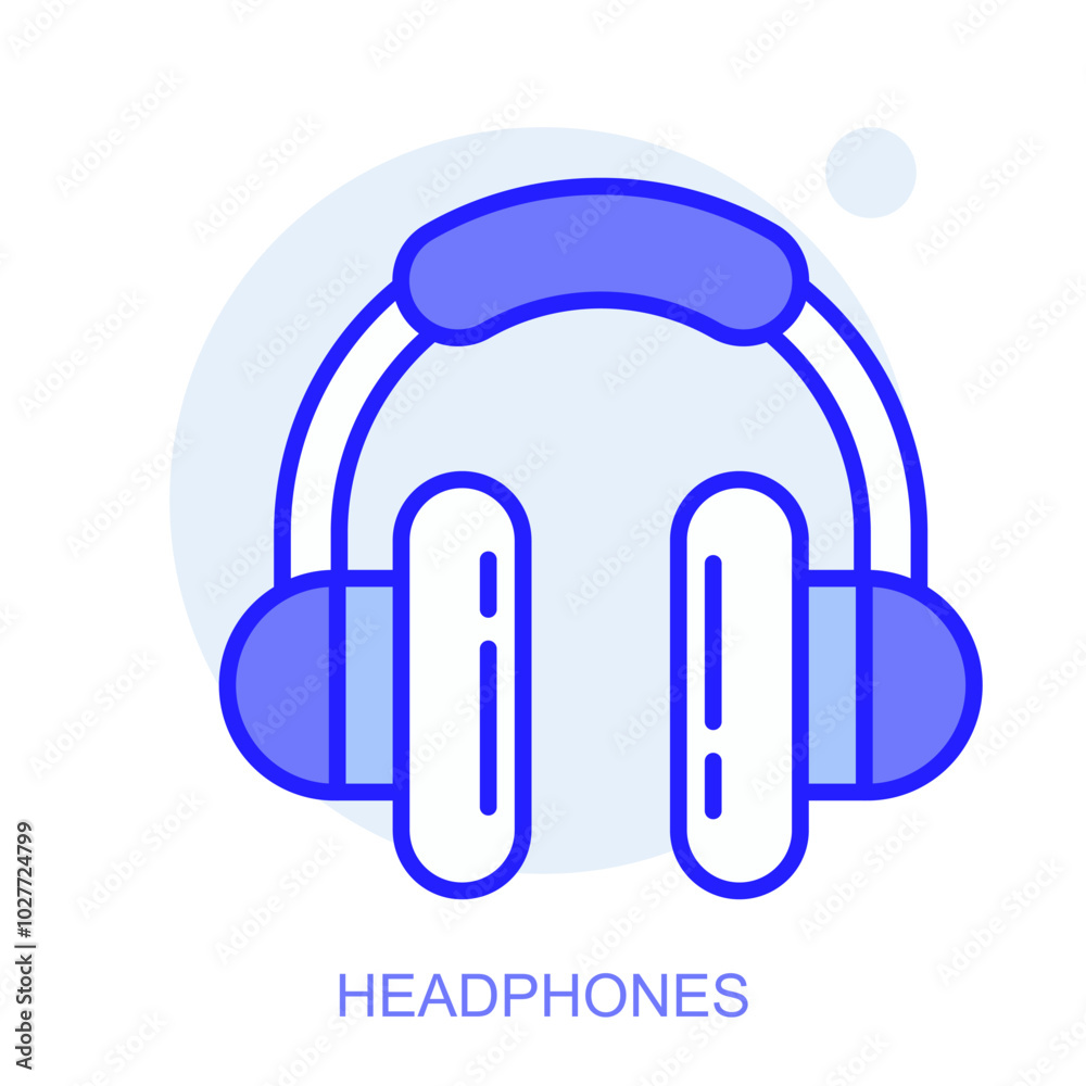 Education web icon in line style for web and mobile app. Symbol of a Headphones. Vector illustration Education web icon in line style for web and mobile app. Symbol of a Headphones. Vector illustration
