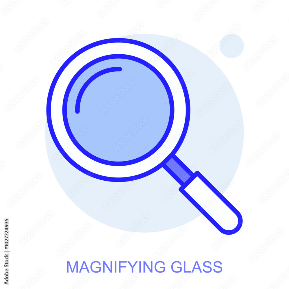 Education web icon in line style for web and mobile app. Symbol of a Magnifying glass. Vector illustration Education web icon in line style for web and mobile app. Symbol of a Magnifying glass. Vector illustration
