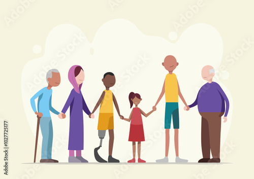Group of people holding hands