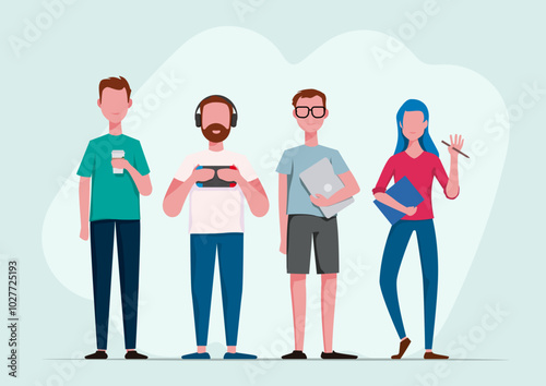 Group of millennial people