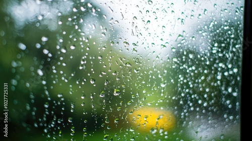 Close-Up of Rain Pelting Against a Window