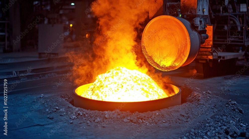 Obraz premium High-Tech Steel Production Process in Industry