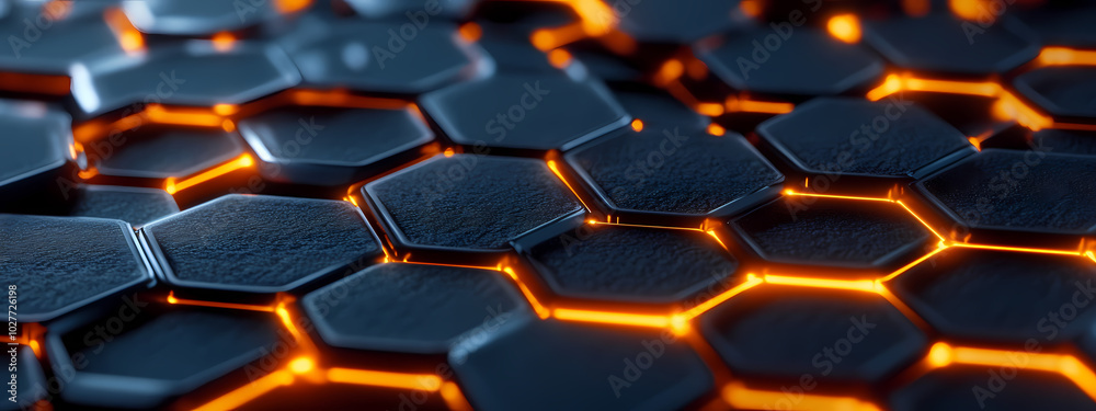 Close-up of a High-Energy Hexagonal Grid Close-up of a High-Energy Hexagonal Grid