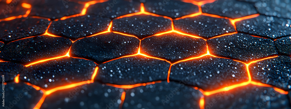 Close-up of a High-Energy Hexagonal Grid Close-up of a High-Energy Hexagonal Grid