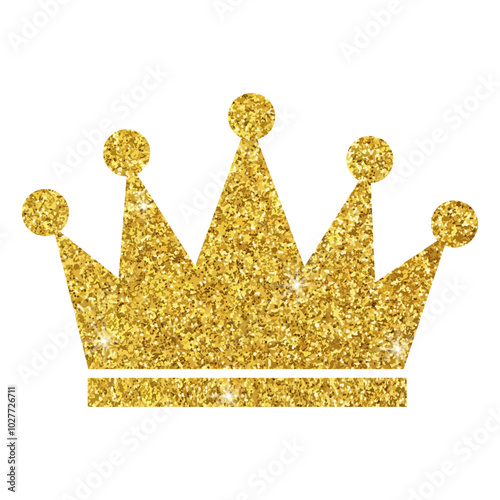 Glitter crown on transparent background