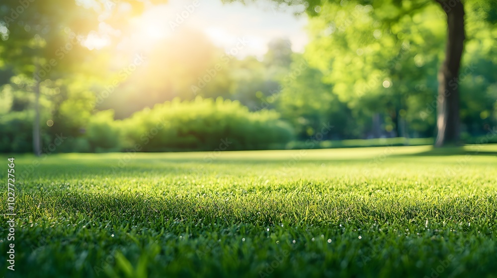 Green Grass Lawn with Sunlight Green Grass Lawn with Sunlight