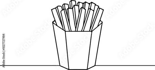 handdrawn French fries vector illustration