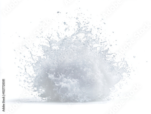 water balloon explosion, white background