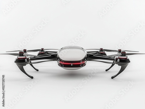 futuristic quadcopter on white background