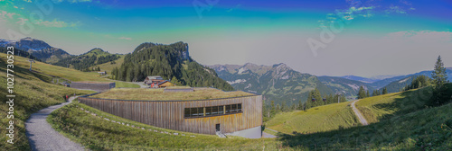 Photos Panoramic view of mountain range at Mellau, Vorarlberg, Austria, near Mellaubahn
