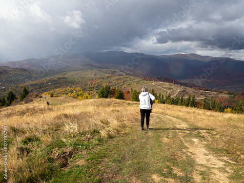 View from the Secaria Peak, Prahova County, Romania photo