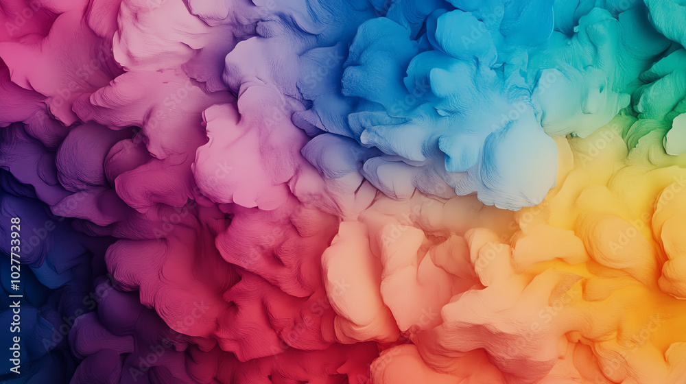 Fototapeta premium A vibrant abstract background showcasing swirling colors in a harmonious blend of pink, blue, yellow, and green, perfect for creative projects or digital art.